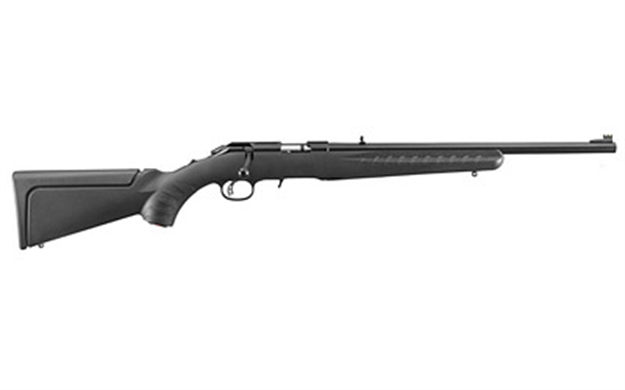 Picture of  Ruger 8313 American Rimfire Compact 17 Hmr 9+1 18" Satin Blued Steel Barrel & Alloy Steel Receiver W/Integral Scope Mount, Black Fixed Synthetic Stock, Right Hand 736676083138