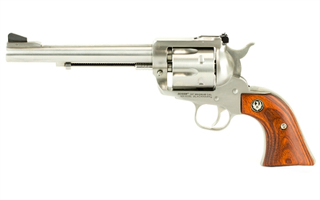 Picture of  Ruger 0319 Blackhawk  357 Mag 6 6.50" Satin Stainless Steel Barrel, Cylinder & Frame, Hardwood Grip, Transfer Bar Safety, Exposed Hammer