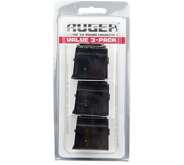 Picture of  Ruger 90451 Bx-1 Value Pack 10Rd Magazine Fits Ruger 10/22/Sr/American Rimfire/77/Charger 22Lr Rotary Black 3 Pack