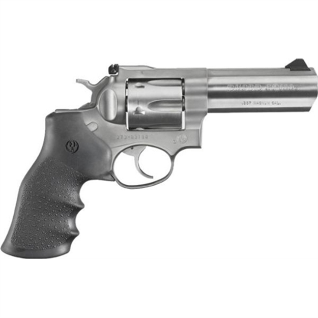 Picture of  Ruger 1705 Gp100  Medium Frame 357 Mag 6Rd 4.20" Satin Stainless Steel Barrel, Cylinder & Frame, Hogue Monogrip, Transfer Bar Safety, Exposed Hammer 736676017058