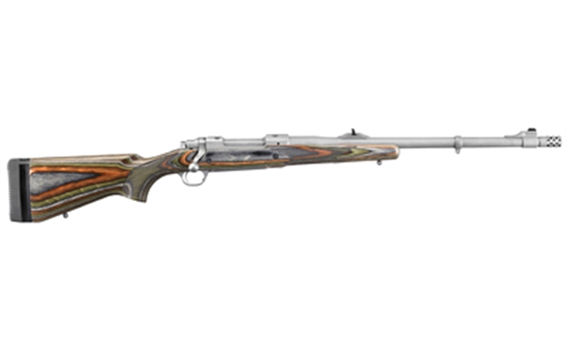 Picture of  Ruger 47118 Hawkeye Guide Gun 30-06 Springfield 4+1  Matte Stainless Steel Threaded Barrel, Stainless Steel Receiver, Green Mountain Adj Lop Laminate Stock 736676471188