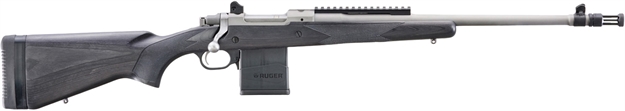 Picture of Ruger Gunsite Scout Bolt Action Rifle 308 Win, Rh, 18.7 In, Matte S/S, Wood Stk, 10+1 Rnd, Standard Trgr 6822 736676068227