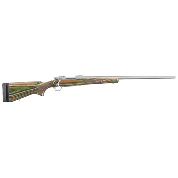 Picture of  Ruger 47139 Hawkeye Predator Full Size 6.5 Creedmoor 4+1 24" Matte Stainless Steel Barrel, Matte Stainless Steel Receiver W/Integral Scope Mount, Green Mountain Adj Lop Laminate Stock, Right Hand
