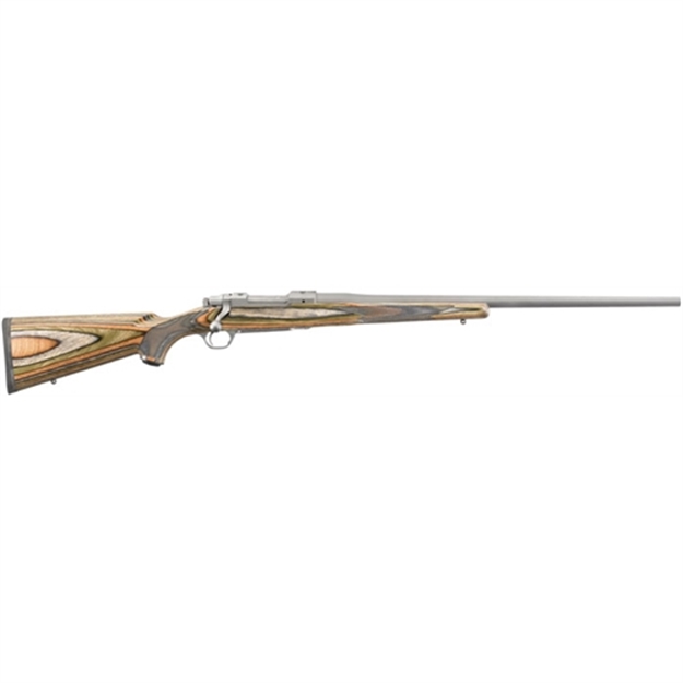 Picture of  Ruger 17123 Hawkeye Predator Full Size 204 Ruger 5+1 24" Matte Stainless Steel Barrel, Integral Scope Mounts Stainless Steel Receiver, Green Mountain Fixed Laminate Stock 736676171231
