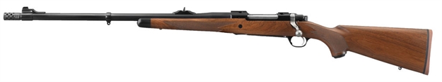 Picture of  Ruger 47121 Hawkeye African Full Size 375 Ruger 3+1 23" Satin Blued Threaded Barrel, Satin Blued Steel Receiver W/Integral Scope Mount, American Walnut Fixed Stock, Left Hand