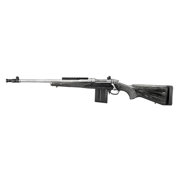 Picture of  Ruger 6821 Scout  308 Win 10+1 18" Matte Stainless Steel Barrel, Matte Stainless Steel Receiver W/Picatinny Rail, Black Laminate Adj Lop Stock, Left Hand 736676068210