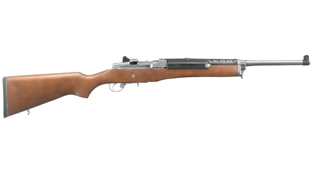 Picture of  Ruger 5804 Mini Thirty  7.62X39mm 5+1 18.50" Matte Stainless Steel Barrel, Drilled & Tapped Steel Receiver, Hardwood Fixed Stock, Right Hand 736676058044