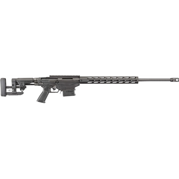 Picture of  Ruger 18029 Precision  6.5 Creedmoor 10+1 24" Medium Contour Barrel W/Hybrid Muzzle Brake, Hard Coat Anodized Finish, 15" M-Lok Handguard Synthetic Left Side Folding Ruger Precision Msr Stock 736676180295