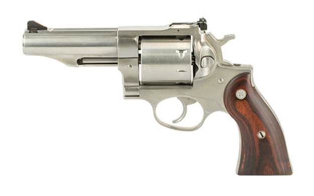 Picture of  Ruger 5059 Redhawk *Ma Compliant 357 Mag  4.20" Barrel 8Rd Triple-Locking Cylinder, Satin Stainless Steel, Hardwood Grip, Transfer Bar Safety 736676050598