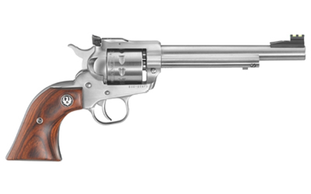 Picture of  Ruger 8150 Single-Nine  Large Frame 22 Wmr 9Rd 6.50" Satin Stainless Steel Barrel, Cylinder & Frame, Hardwood Gunfighter Grip, Transfer Bar Safety, Exposed Hammer 736676081509