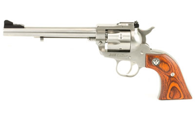 Picture of  Ruger 0626 Single-Six Convertible 22 LR 22 Wmr 6Rd 6.50" Satin Stainless Steel Barrel, Cylinder & Frame, Hardwood Grip, Transfer Bar Safety, Exposed Hammer