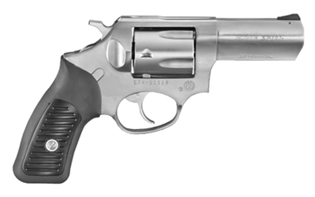 Picture of  Ruger 5719 Sp101  357 Mag 5Rd 3.10" Satin Stainless Steel Barrel, Cylinder & Frame, Black Rubber Grip, Transfer Bar Safety, Exposed Hammer 736676057191