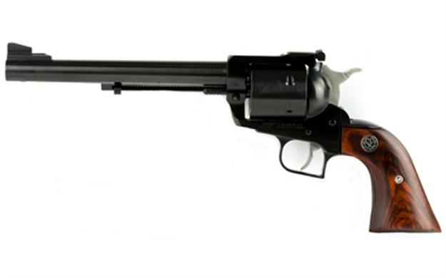 Picture of  Ruger 0802 Super Blackhawk  Large Frame 44 Rem Mag/44 Special 6Rd 7.50" Blued Alloy Steel Barrel, Cylinder & Frame, Hardwood Grip, Transfer Bar Safety, Exposed Hammer 736676008025