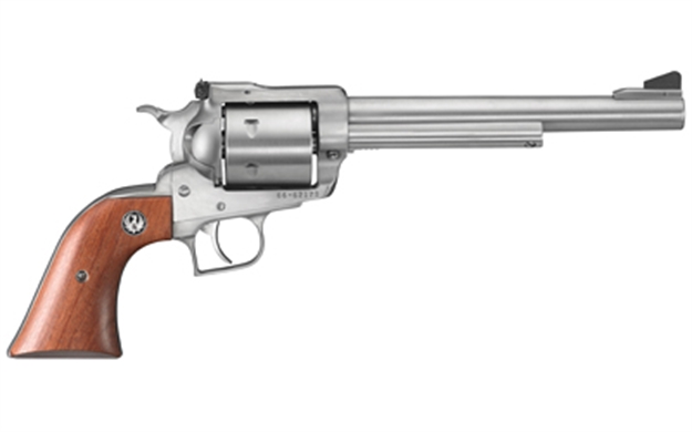 Picture of  Ruger 0804 Super Blackhawk  Large Frame 44 Rem Mag/44 Special 6Rd 7.50" Satin Stainless Steel Barrel, Cylinder & Frame, Hardwood Grip, Transfer Bar Safety, Exposed Hammer