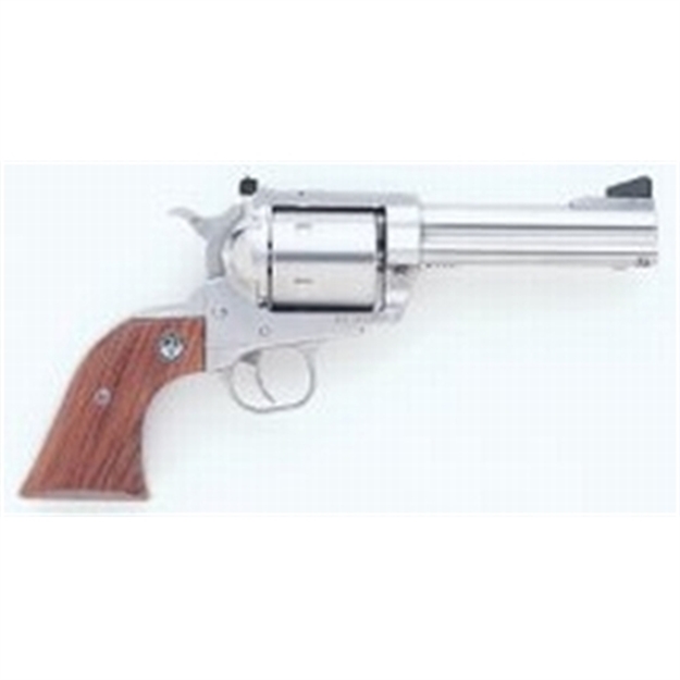 Picture of  Ruger 0814 Super Blackhawk  Large Frame 44 Rem Mag/44 Special 6Rd 4.63" Satin Stainless Steel Barrel, Cylinder & Frame, Hardwood Grip, Transfer Bar Safety, Exposed Hammer