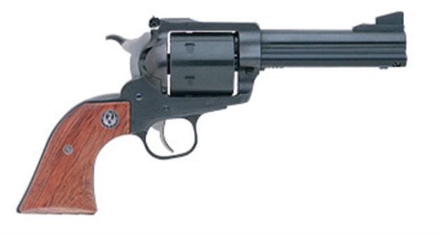 Picture of  Ruger 0813 Super Blackhawk  Large Frame 44 Rem Mag/44 Special 6Rd 4.63" Blued Alloy Steel Barrel, Cylinder & Frame, Hardwood Grip, Transfer Bar Safety, Exposed Hammer 736676008131