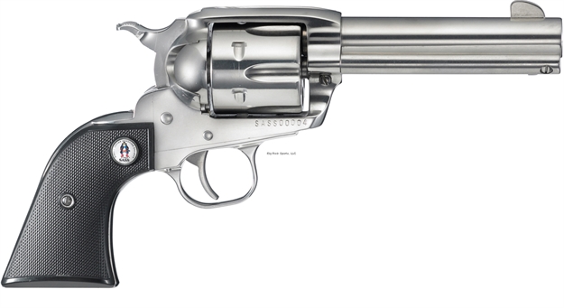 Picture of Ruger Vaquero Sass Revolvers (Pr) 357 Mag, 4.62 In, Checkered Rubber Grp, 6 Rnd, Std High-Gloss S/S Frame, Target Trgr