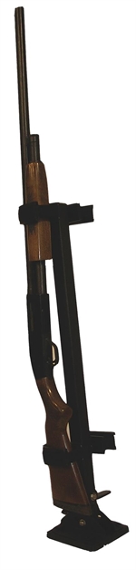 Picture of  Rugged Gear 10083 Floor Mount Gun Rack Permanent 2 Rifle/Shotgun Black Metal 786602100835