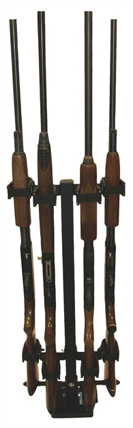 Picture of  Rugged Gear 10084 Floor Mount Gun Rack  4 Rifle/Shotgun Black Metal