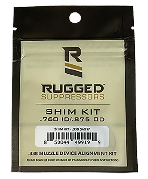 Picture of  Rugged Suppressors Sa017 Shim Kit  338 Cal (6.8Mm) For 3/4"-24, M18x1, M18x1.5 Tpi (3 Sizes)