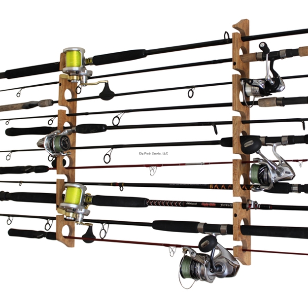 Picture of Rush Creek American Cherry 2 IN 1, 11 Rod Wall Ceiling Storage Rack