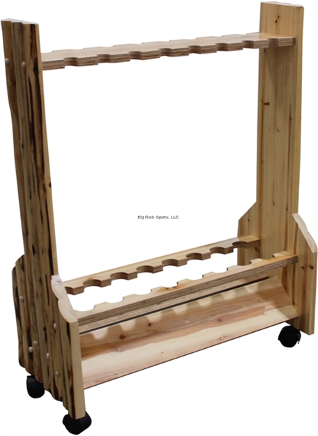 Picture of Rush Creek Fishing Rod Double Sided Rolling Storage Rack, Holds 16 Rods