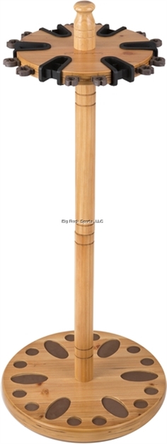 Picture of Rush Creek Round Wood Storage Rack - Light Stain, Holds 24 Rods