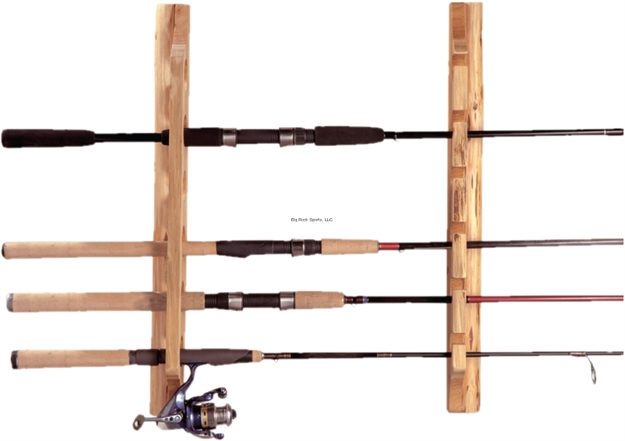 Picture of Rush Creek Two-Piece Fishing Rod Wall & Ceiling Storage Rack, Holds 6 Rods