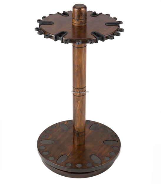 Picture of Rush Creek Wood Storage Rack - Dark Stain, Holds 30 Spinning Rods