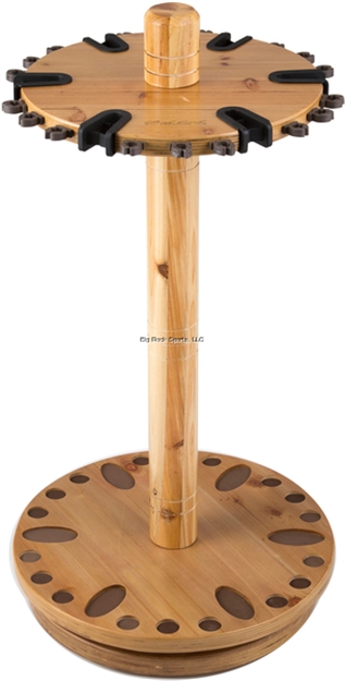 Picture of Rush Creek Wood Storage Rack - Light Stain, Holds 30 Spinning Rods