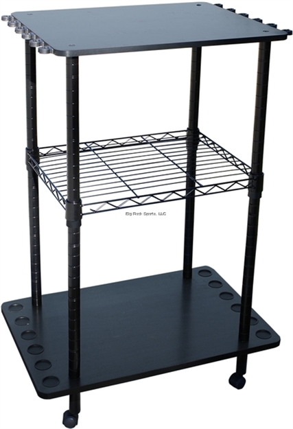 Picture of Rush Creek Wooden Fishing Rod Tackle Cart, Holds 12 Rods