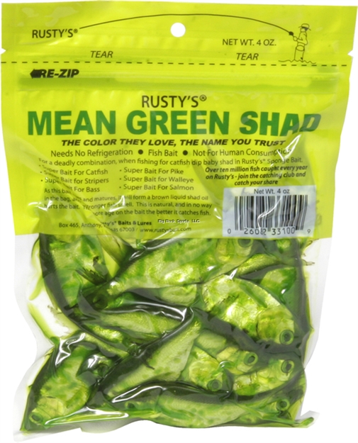 Picture of Rusty's Mean Green Shad, 4Oz, Green