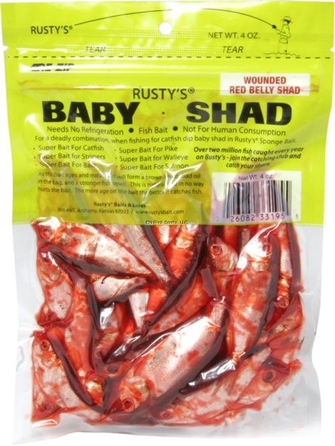 Picture of Rusty's Wounded Red Belly Shad, 4Oz, Red