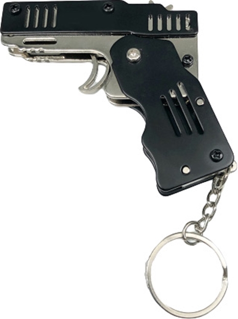 Picture of RW Minis Minis Rubber Band Gun Black Key Chain Loop 7-Shot Semiauto 01.0006.01