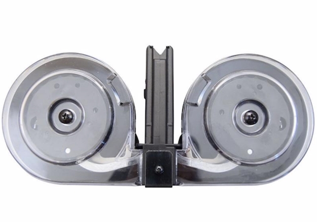 Picture of Rwb Dual Drum Mag Ar15 100Rd Blk Clear Front AR15100