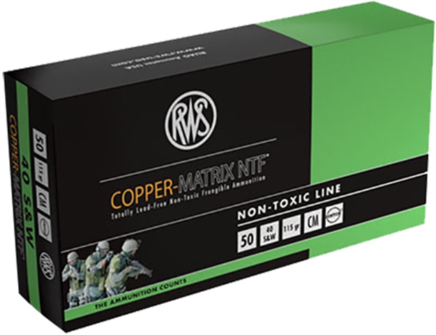 Picture of Rws 204040050 Copper Matrix 40 S&W 115 GR Non-Toxic 50 Bx/ 10 CS
