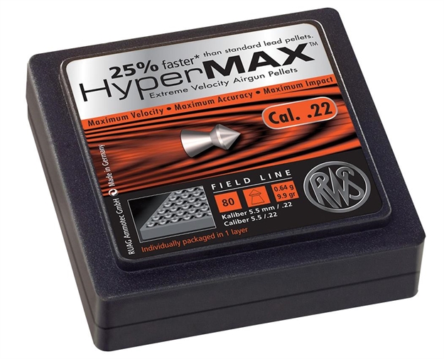 Picture of Rws 2317338 Hyper Max Pellets 22 Pellet Non-Lead Alloy 80
