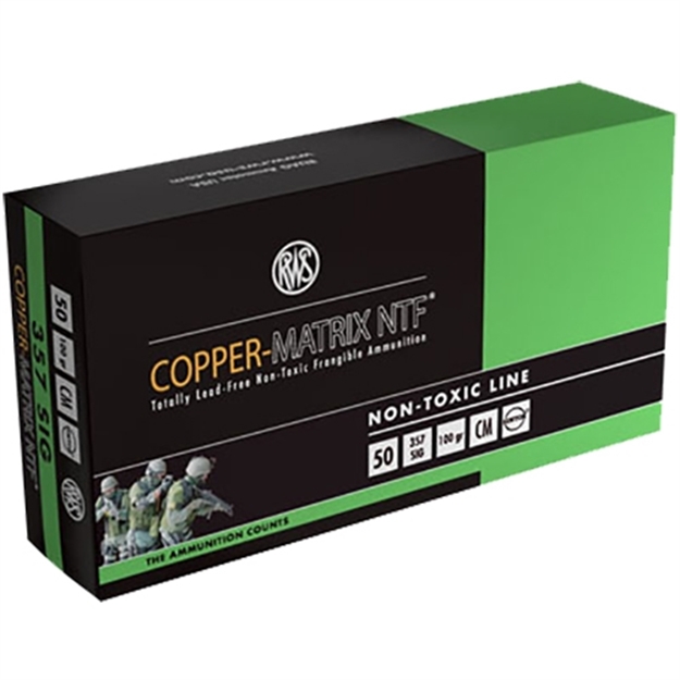 Picture of Rws 235740050 Copper Matrix 357 Sig Sauer 100 GR Non-Toxic 50 Bx/ 10 CS