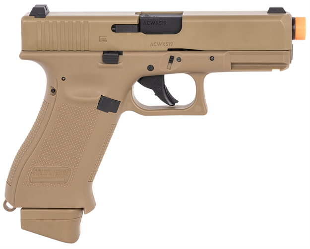 Picture of  Umarex 2276338 G19x Gen5 Air Soft Co2 6Mm, 14+1, Steel Slide, Coyote Tan Polymer Frame, Coyote Polymer Grips 723364763380