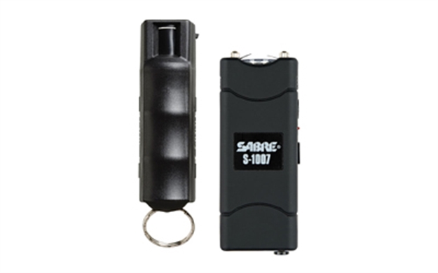 Picture of  Sabre S7bhcbk Multi-Range Protection Pack Black Plastic 1.6 UC Pain Rating Includes Pepper Spray/Stun Gun W/Flashlight 023063808253