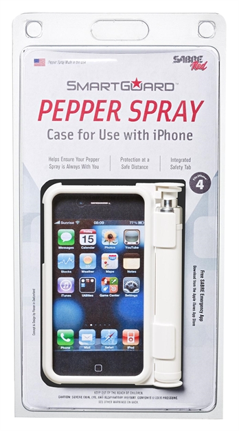 Picture of Sabre Sg4whus Smartguard Pepper Spray Iphone Case Fits Iphone 4 UP TO 10 Feet