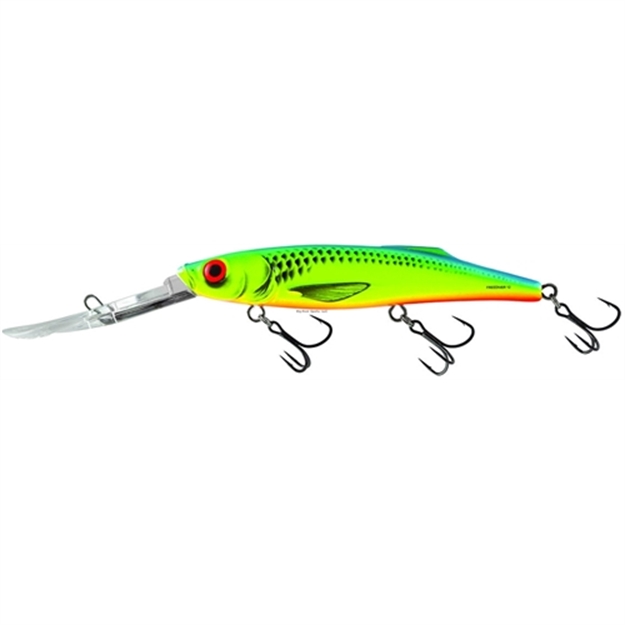 Picture of Salmo Freediver Super Deep Runner Minnow, 4 3/4", 7/8 Oz, Rattle Chamber, Chartreuse Blue, Floating