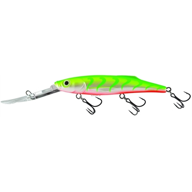 Picture of Salmo Freediver Super Deep Runner Minnow, 4 3/4", 7/8 Oz, Rattle Chamber, Green Tiger Uv, Floating