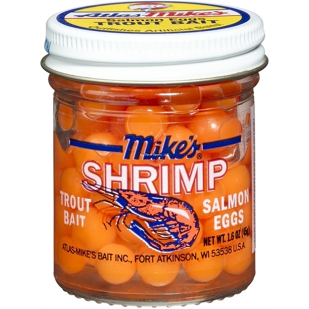 Picture of Mike's Shrimp Salmon Eggs Flourescent Orange 1.1 OZ Jar