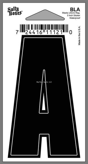 Picture of Salty Bones 3" Vinyl Boat Letter "A"