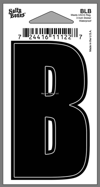 Picture of Salty Bones 3" Vinyl Boat Letter "B"