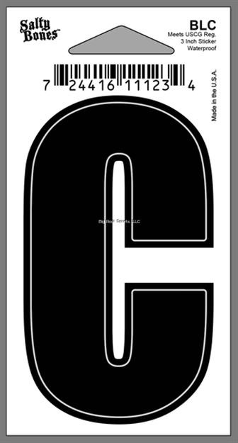 Picture of Salty Bones 3" Vinyl Boat Letter "C"