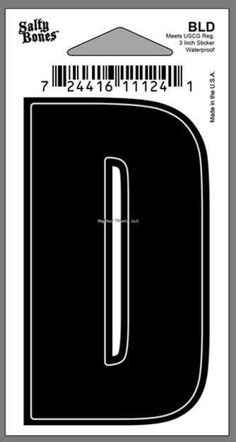 Picture of Salty Bones 3" Vinyl Boat Letter "D"