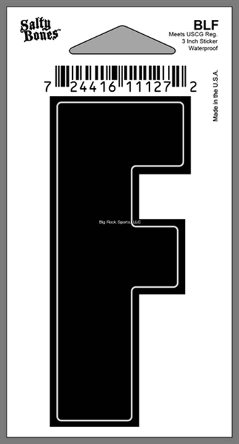 Picture of Salty Bones 3" Vinyl Boat Letter "F"