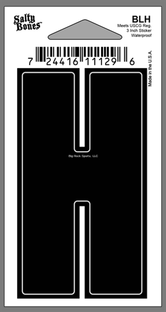 Picture of Salty Bones 3" Vinyl Boat Letter "H"